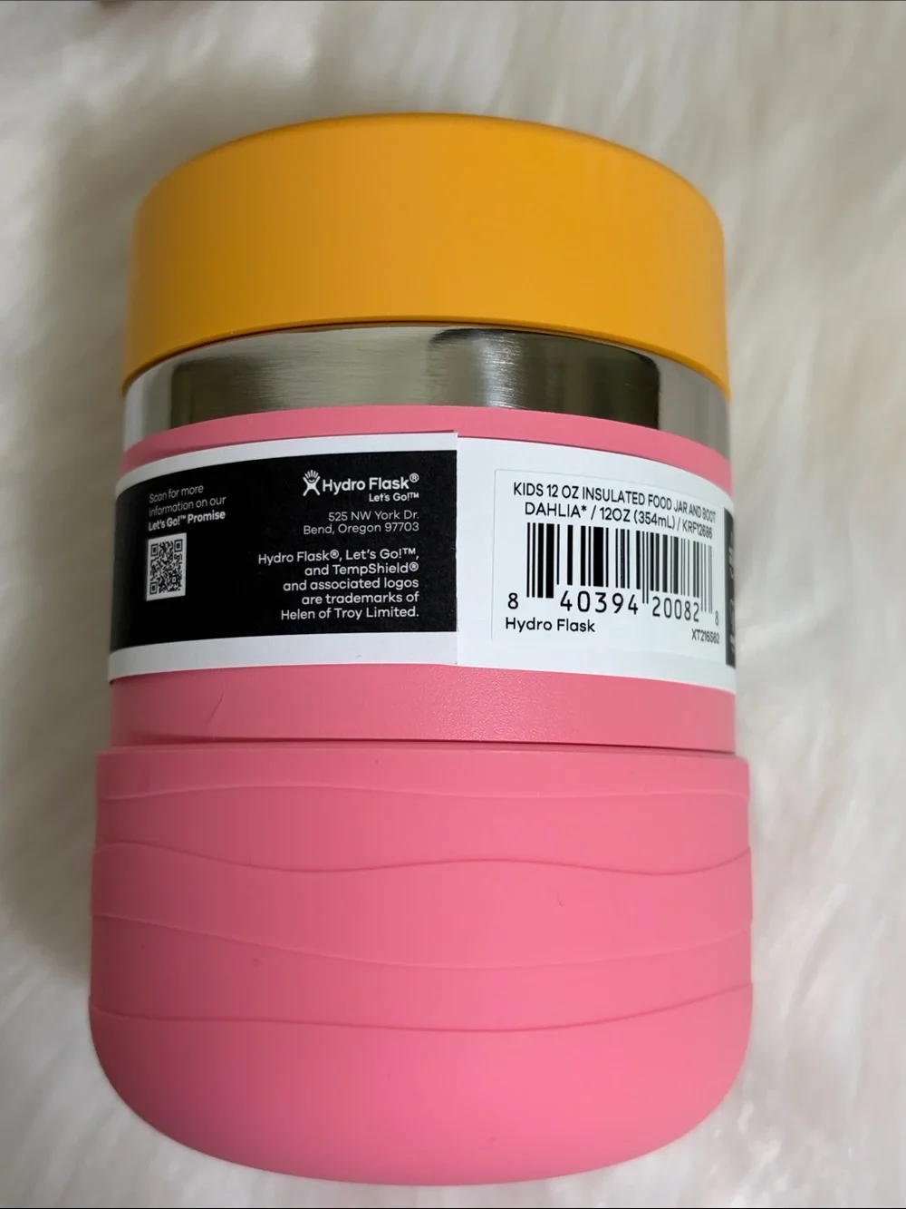 NIB Hydro Flask Dahlia Pink Yellow Kids Insulated 12oz Food Jar and Boot